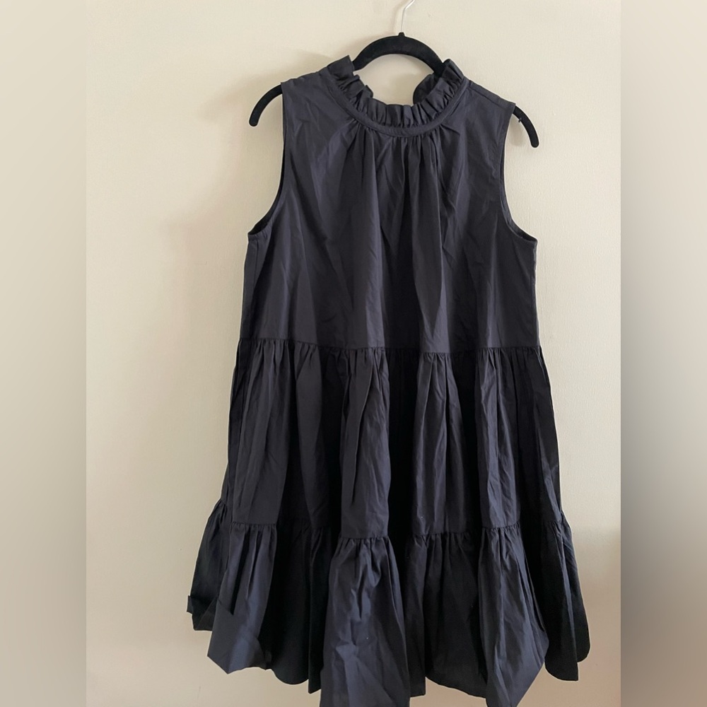 New! French Connection Black Ruffled Kids Dress - Picture 2 of 5